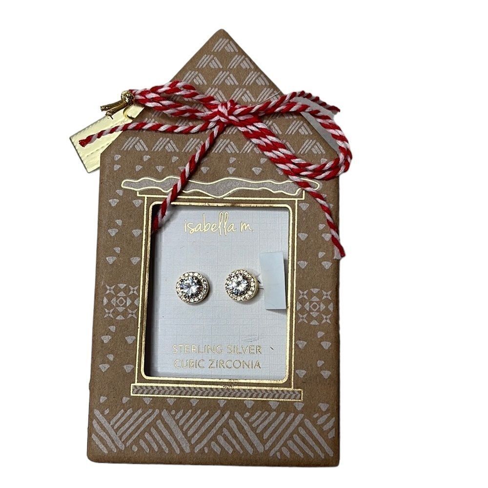 Isabella M. Sterling Silver Cubic Zirconia Earrings. NWT.